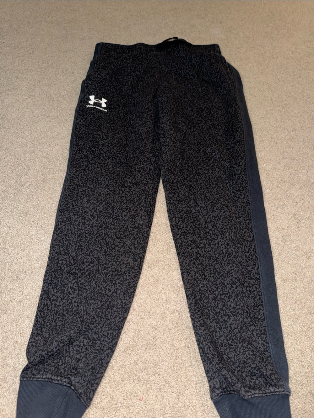 Under Armour Kids Black Heathered Joggers with Side Panels